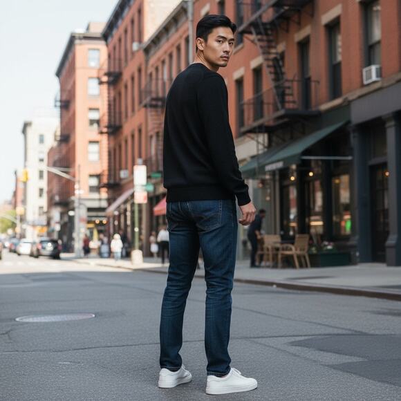 HUGO by Hugo Boss Men's San Cassius Logo Sweater Black Size M NWT Urban Luxury - Picture 2 of 15